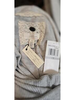 Cupio Cream Floral Cowl Neck Sweater Top Size 1X